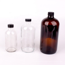 1000ml Amber round hand soap glass packaging bottle with screw cap